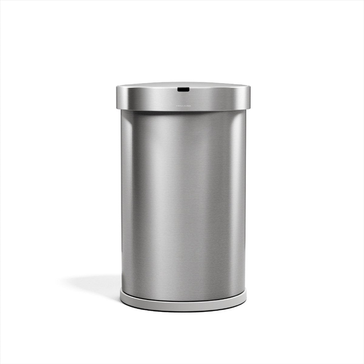 Poubelle semi-circulaire Simplehuman de 45 litres avec capteur - contrôlée par le mouvement - argent - acier inoxydable brossé