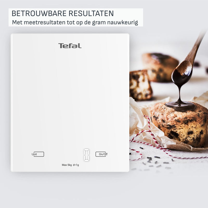 Tefal essential bc5504 - balance de cuisine numérique - compacte - max. 5 kg - balance de précision