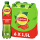 Bouteille verte de thé glacé Lipton - fraise - faible en sucre - 6 x 1500 ml - pack économique