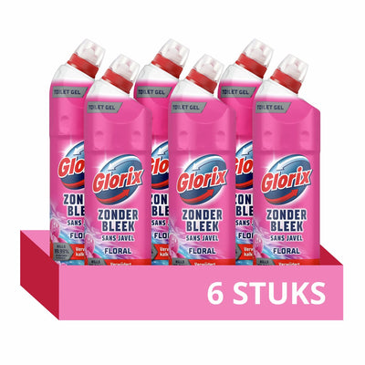 Nettoyant WC Glorix - sans agent de blanchiment - magnolia floral - 6 bouteilles x 750 ml - pack économique