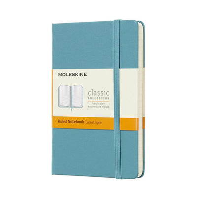 Carnet classique Moleskine - pochette - couverture rigide - ligné - bleu récif