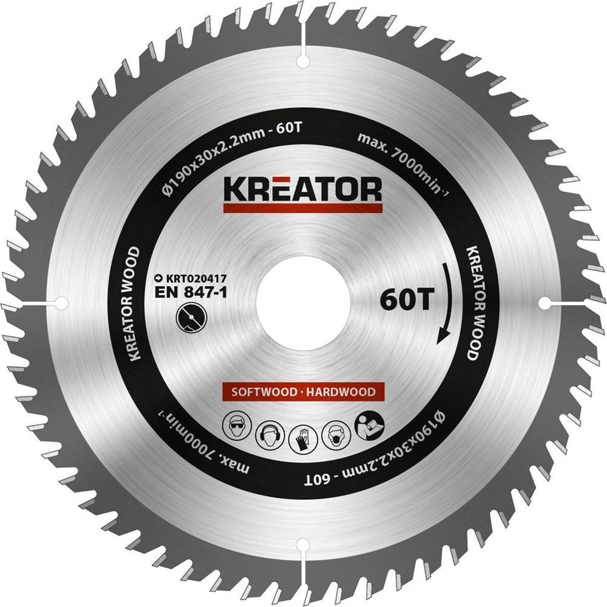 Kreator krt020417 lame de scie bois 190 mm - 60t