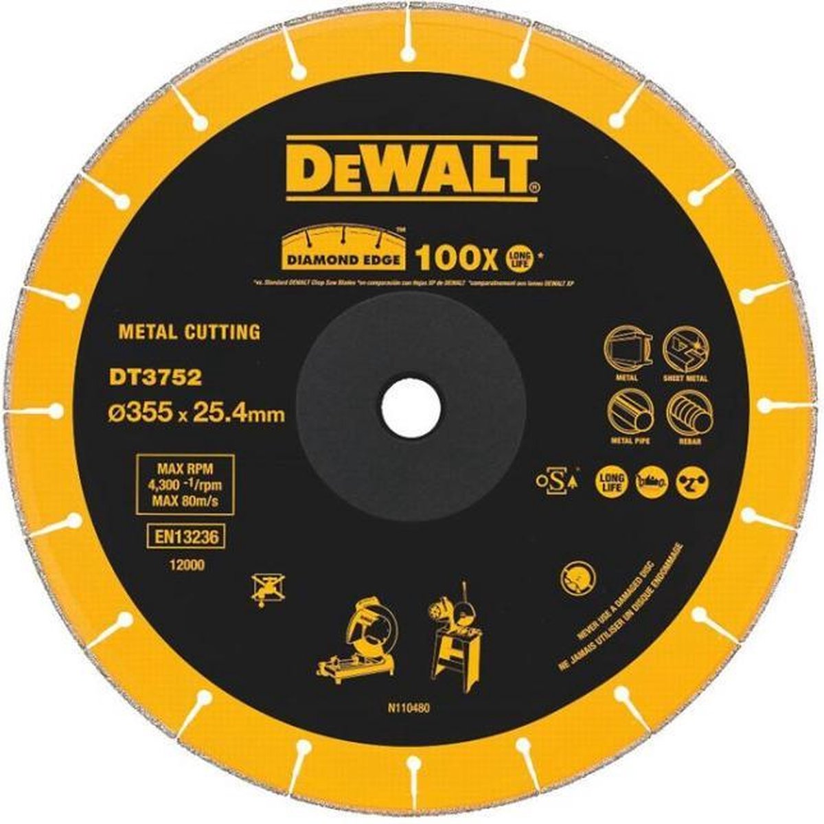 Accessoires Dewalt - disque diamant 355x25,4 mm dt3752