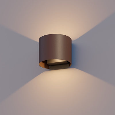 Applique LED Calex Verona - ovale - LED haut vers le bas - angle de faisceau réglable - 7w - éclairage de jardin - design moderne - lumière blanc chaud - pour intérieur et extérieur - couleur rouille