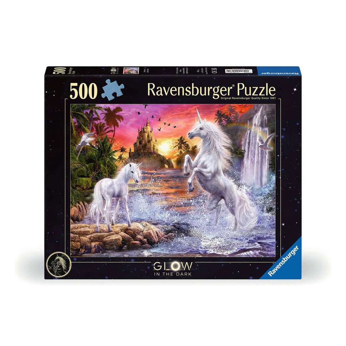 Ravensburger erwachsenenenpuzzle 500 pièces - einhörner am fluss