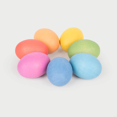 Oeufs heuristiques en bois arc-en-ciel Tickit® – jouet sensoriel éducatif