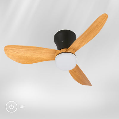 Briloner lufito - ventilateur de plafond avec éclairage - plafonnier LED avec ventilateur - mode été et hiver - lampe ventilateur dimmable - CCT - ø78cm - bois noir
