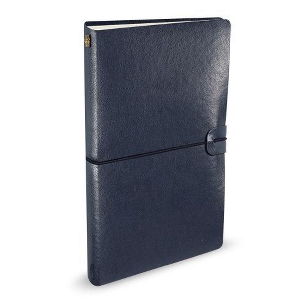 Carnet Peter Pauper - Voyager - Couverture en cuir - Bleu nuit - Avec fermeture à cordon - 12x20 cm