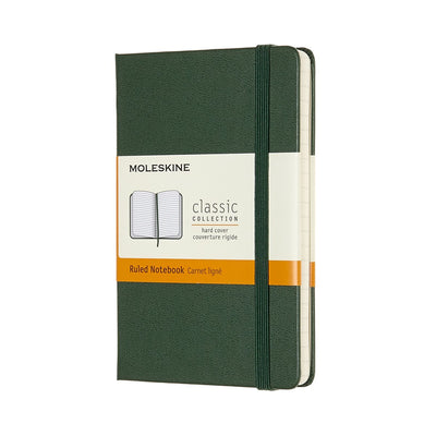 Carnet classique Moleskine - poche - couverture rigide - ligné - vert myrte