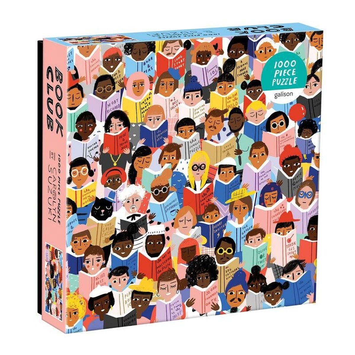 Club de lecture Galison Puzzle de 1000 pièces dans une boîte carrée