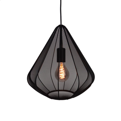 Lampe à suspension Eglo dolwen - e27 - ø 33,5 cm - noir - textile
