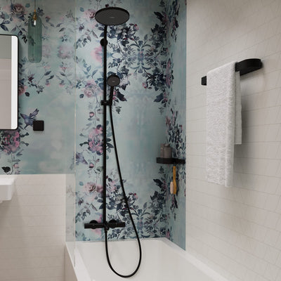 Hansgrohe activatera s - tube de douche - économie d'eau ecosmart - thermostat ecostat - taille 240 mm - 1 fonction jet - noir mat
