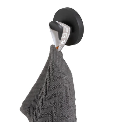 Tigre midi - crochets porte-serviettes grand - sans perçage - perçage ni collage - noir