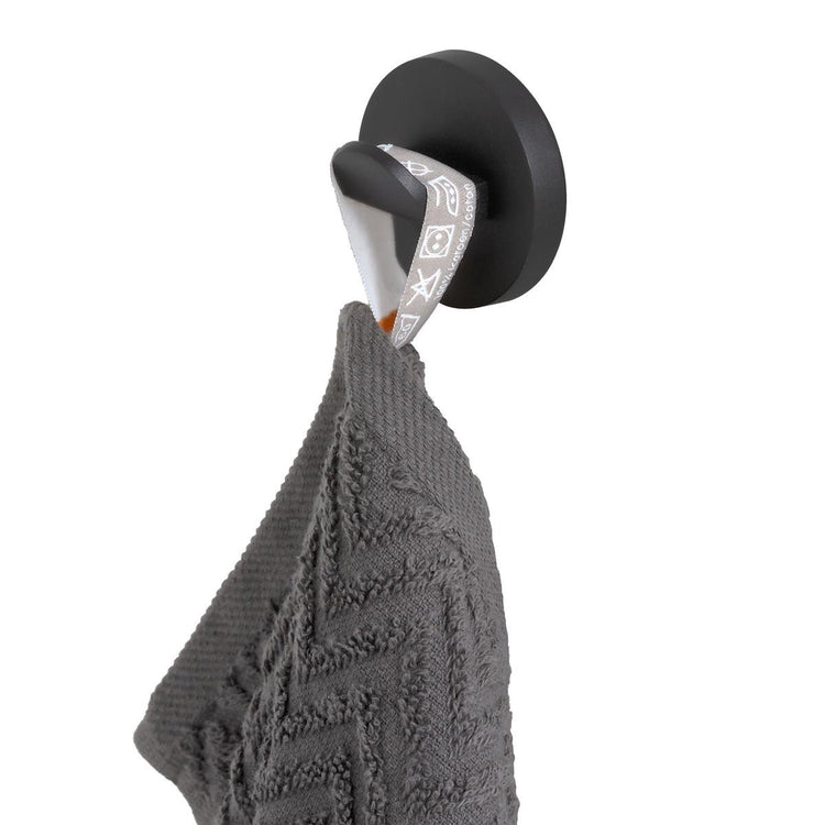 Tigre midi - crochets porte-serviettes grand - sans perçage - perçage ni collage - noir