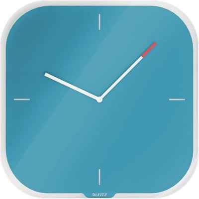 Leitz Eitz horloge murale en verre silencieuse et confortable - horloge murale inscriptible avec marqueur - bleu serein