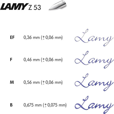 Lamy z 50 nib 888 - stylo de rechange en acier inoxydable chromé de couleur transparent - force de plume gauche - plume adaptée à la suspension pour gauchers