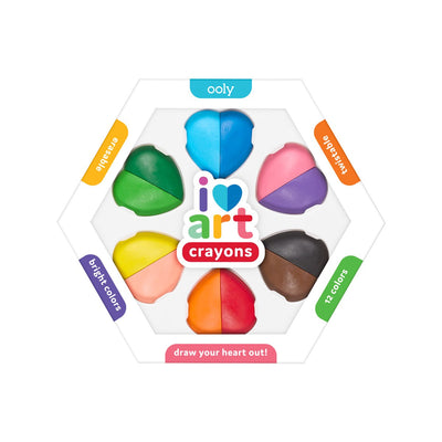 Ooly – i heart art - crayons effaçables - 6 coeurs de 12 couleurs différentes