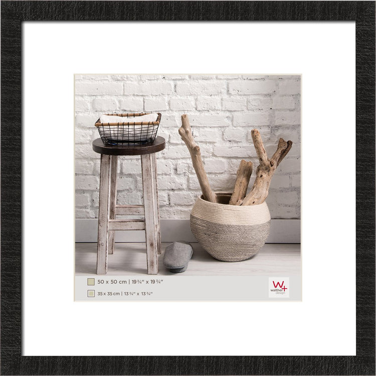 Walther home - cadre en bois - format photo 50x50 cm - noir