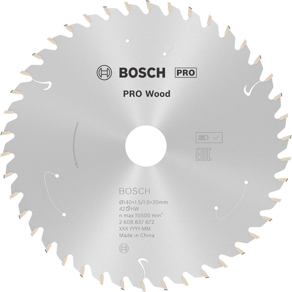 Lame de scie sans fil Bosch pro wood pour scies circulaires 140 x 1,5 x 20 mm - ...