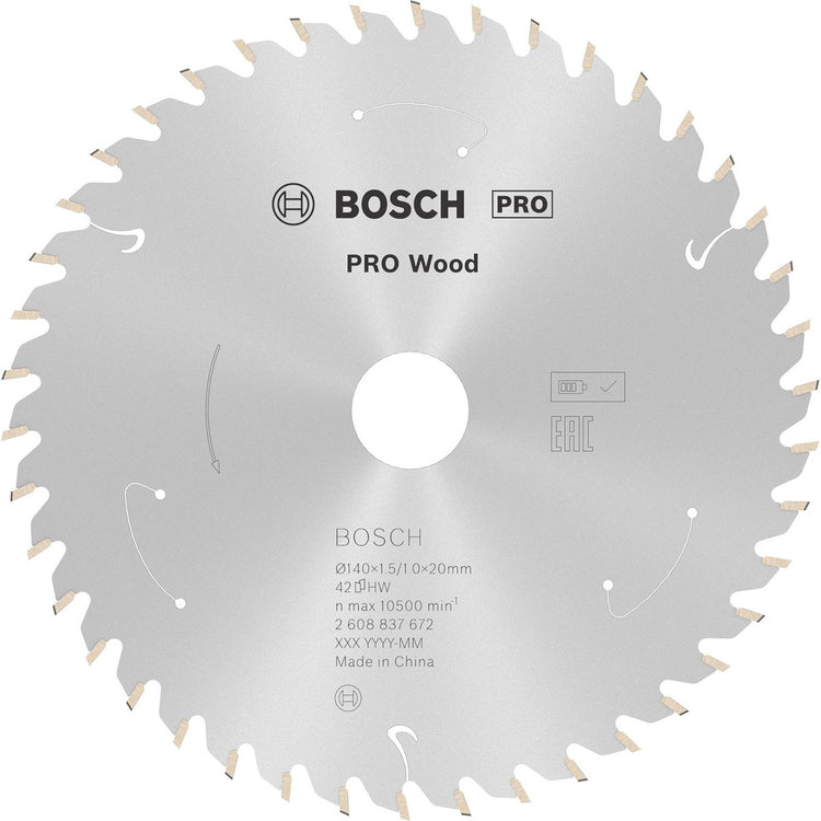 Lame de scie sans fil Bosch pro wood pour scies circulaires 140 x 1,5 x 20 mm - ...