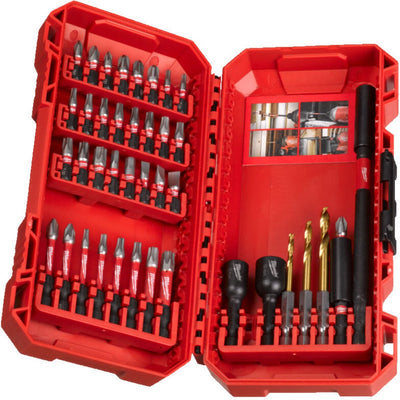Jeu d'embouts Imp Milwaukee Shockwave™ Act Duty™ (40 pièces) Jeu d'embouts à vis Shockwave™ 40 pièces, embouts, douilles et forets hexagonaux rouges - 4932492004