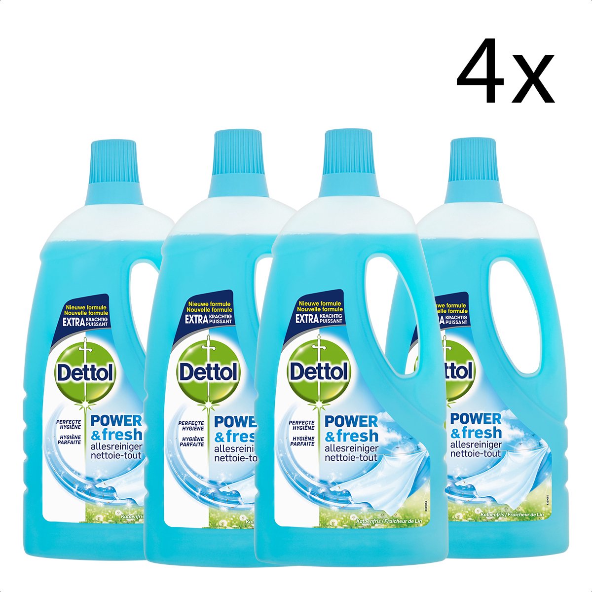 Dettol nettoyant tout usage Power Fresh - Cotton Fresh - 4 x 1l