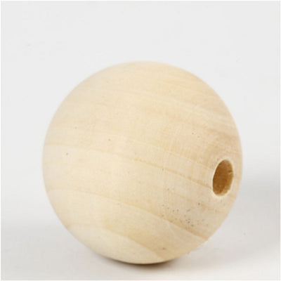 Perle en bois Creativ company, d 40 mm, diamètre du trou 7 mm, 6 pièces 1 boîte