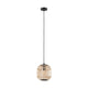 Lampe à suspension Eglo Bordesley - 1 lumière - ø21cm. - e27 - bambou, rotin - noir, marron