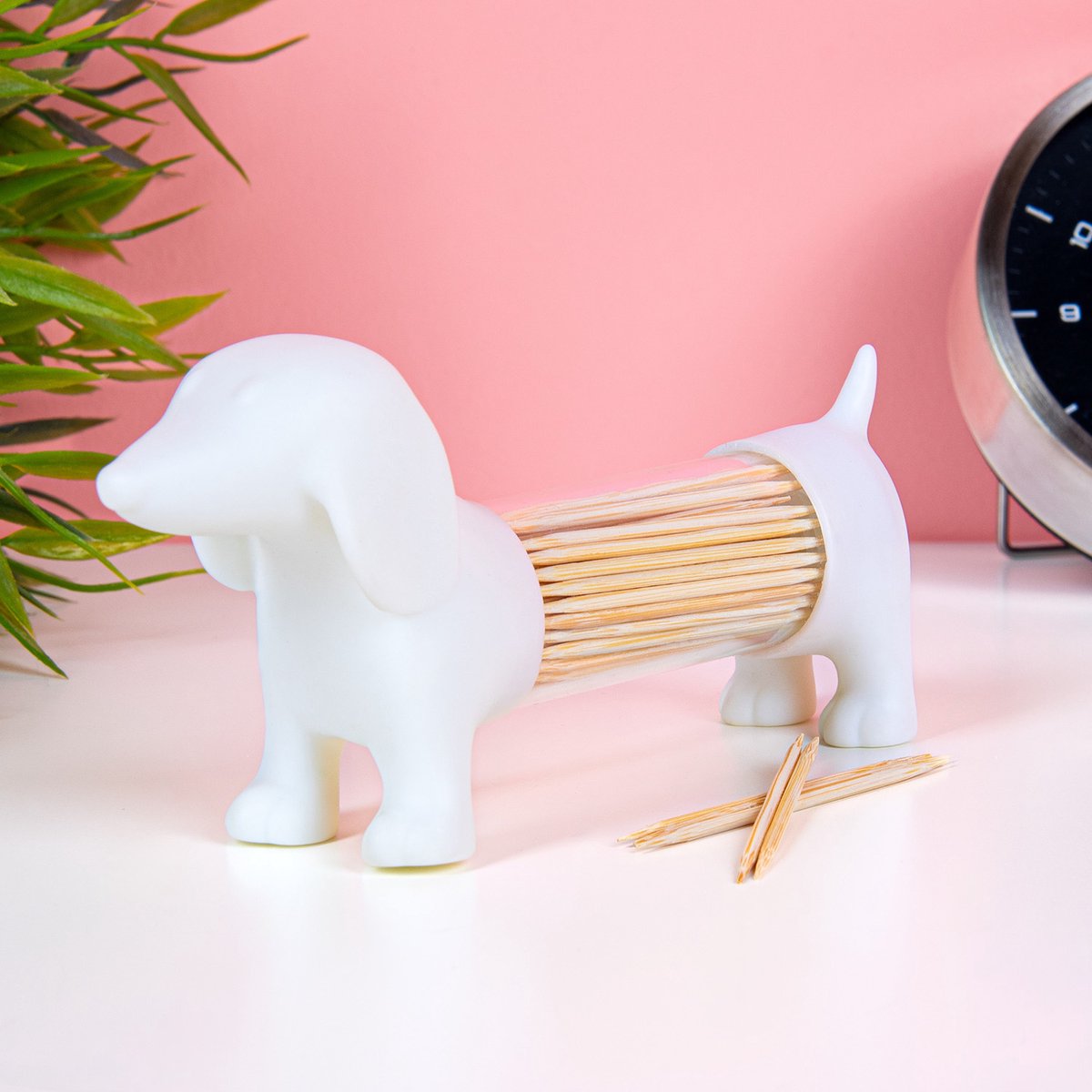 Balvi - porte-bâton à cocktail teckel baril de sel et de poivre - blanc