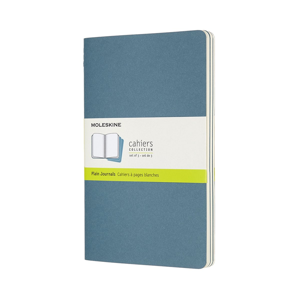 Carnets Moleskine - grand - vierge - bleu - lot de 3