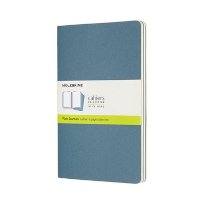 Carnets Moleskine - grand - vierge - bleu - lot de 3