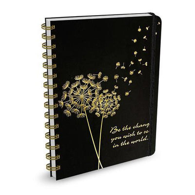 Carnet Peter Pauper Black Rock - souhaits pissenlit - classeur à anneaux - 16,21cm