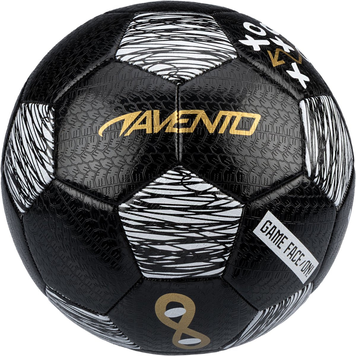 Ballon de football Avento - tic tactic - noir - taille 5 - ø env. 22 cm - extra fort