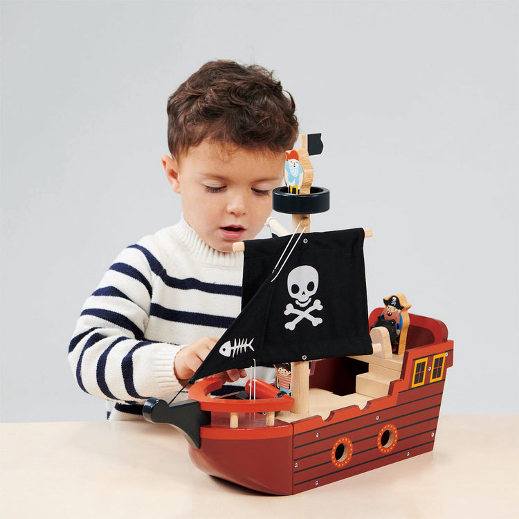 Véhicules Mentari - bateau pirate - 38x12,5x36cm - avec accessoires - 3 ans