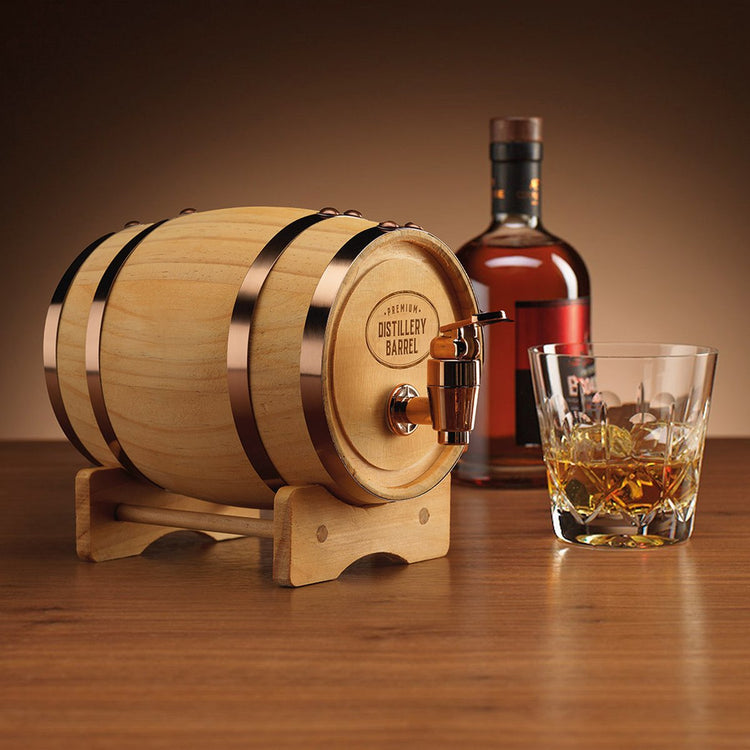 Cadeau ingénieux mini fût de whisky en bois - carafe - 600 ml - robinet et trou de remplissage - fût de whisky - 89015
