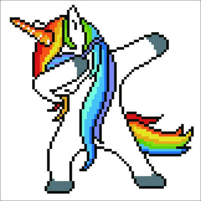 Diamond dotz® - peinture diamant enfants - tampon licorne 23 x 23 cm - pierres rondes - paquet complet