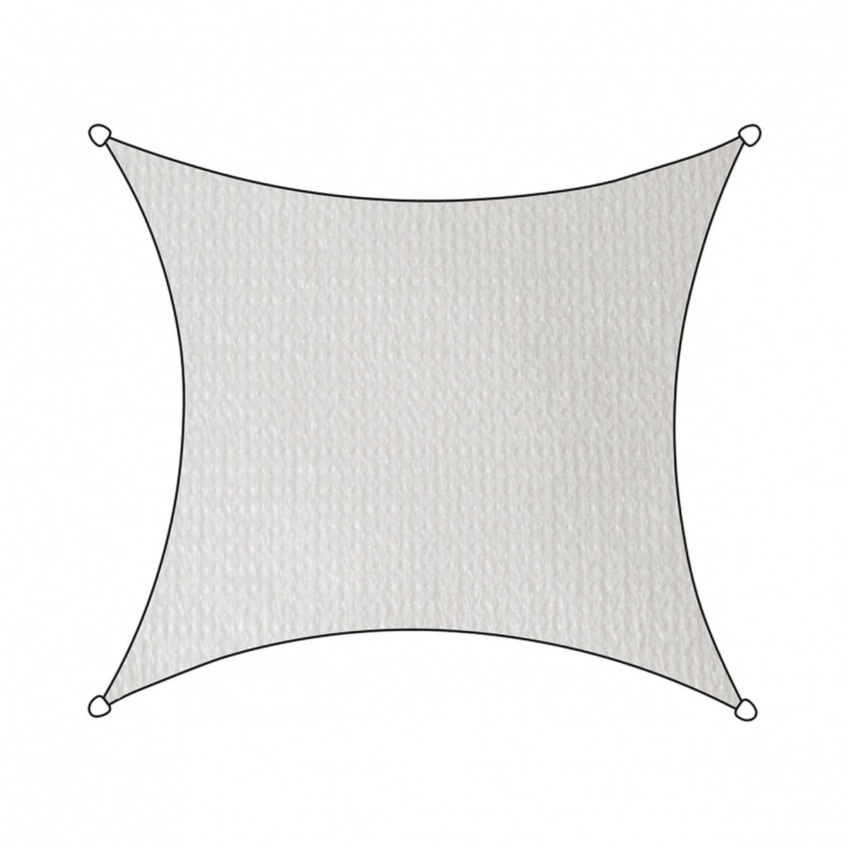 Toile d'ombrage Livin' outdoor livn ISO HDPE carré 5m blanc - perméable au vent et à l'eau - épaisseur de la toile : 185 gr m2 - avec cordon de montage et anneaux de montage en acier inoxydable