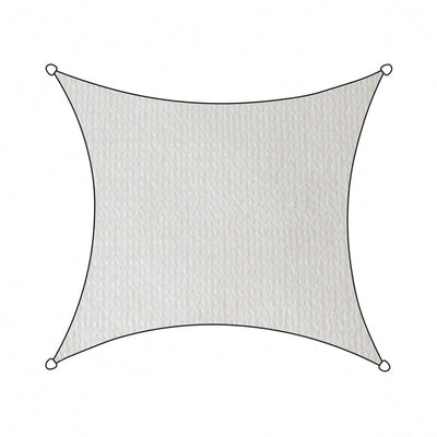 Toile d'ombrage Livin' outdoor livn ISO HDPE carré 5m blanc - perméable au vent et à l'eau - épaisseur de la toile : 185 gr m2 - avec cordon de montage et anneaux de montage en acier inoxydable