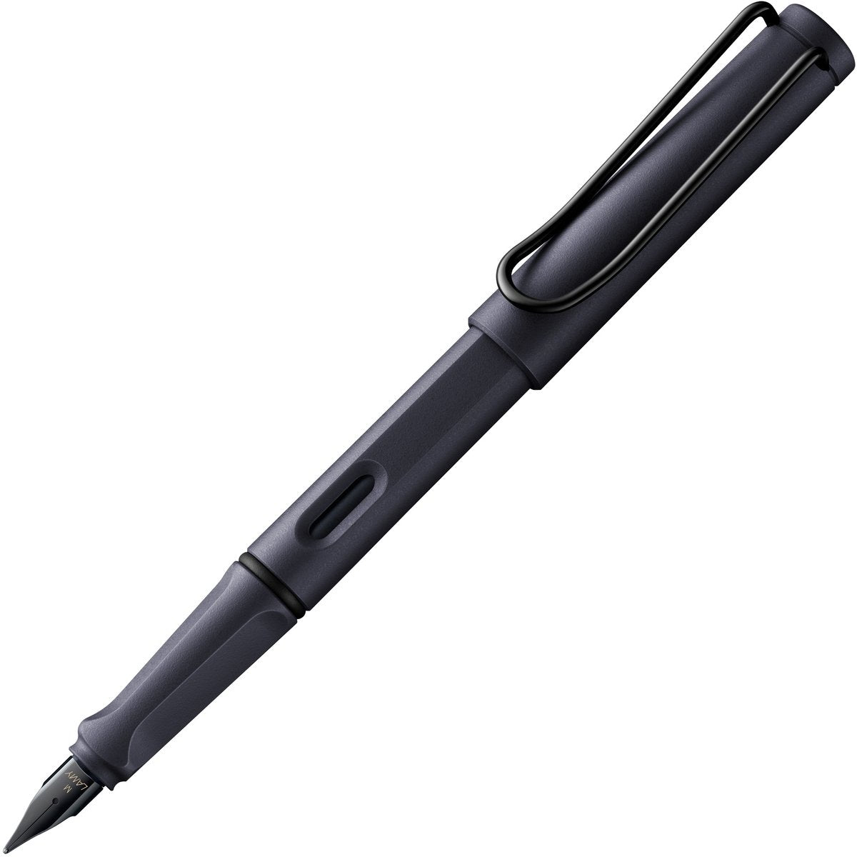 Stylo plume Lamy safari acier noir | poignée ergonomique | en plastique | plume en acier m | avec cartouche d'encre bleue T 10 – droitier