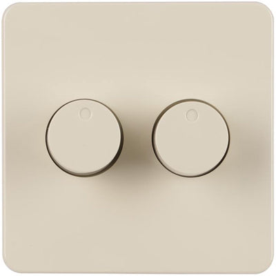 Peha plaque centrale encastrable crème avec bouton pour variateur duo