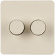 Peha plaque centrale encastrable crème avec bouton pour variateur duo