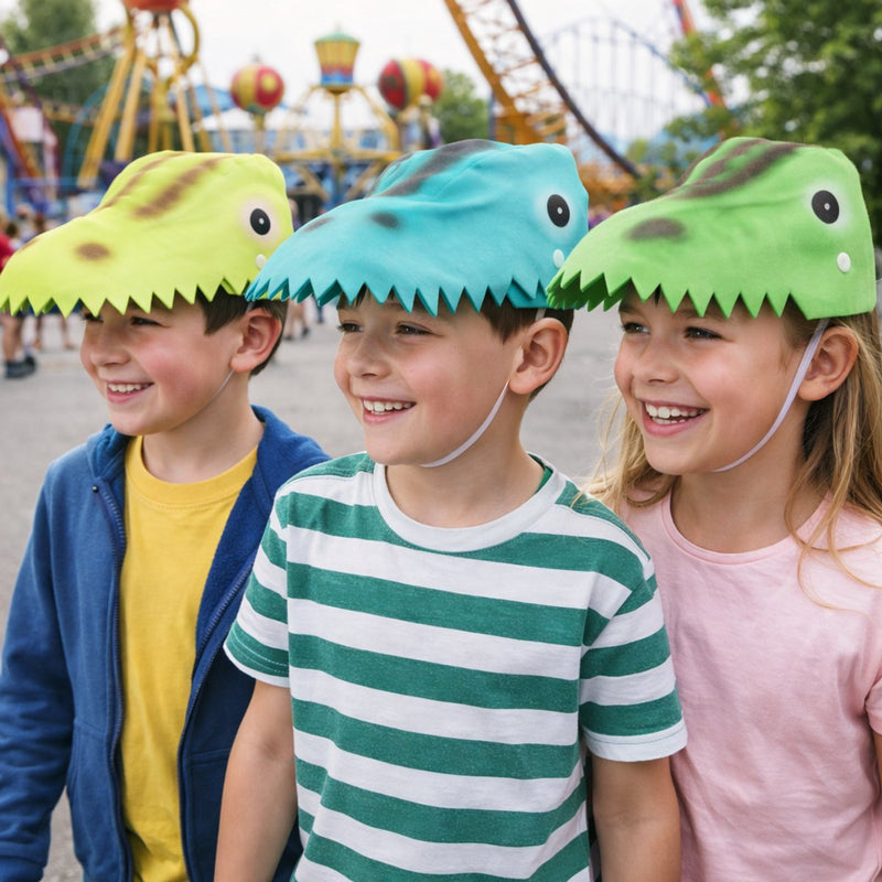 Chapeau de dinosaure Eddy Toys - Vêtements d'habillage pour garçon et fille - env. 16 x 18 x 10 cm - assorti - 1 couleur aléatoire