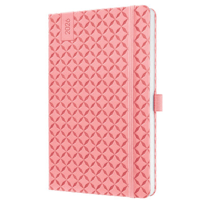 Agenda hebdomadaire Sigel Flair 2026 - format A5 - rose rose - couverture rigide - si-j6111