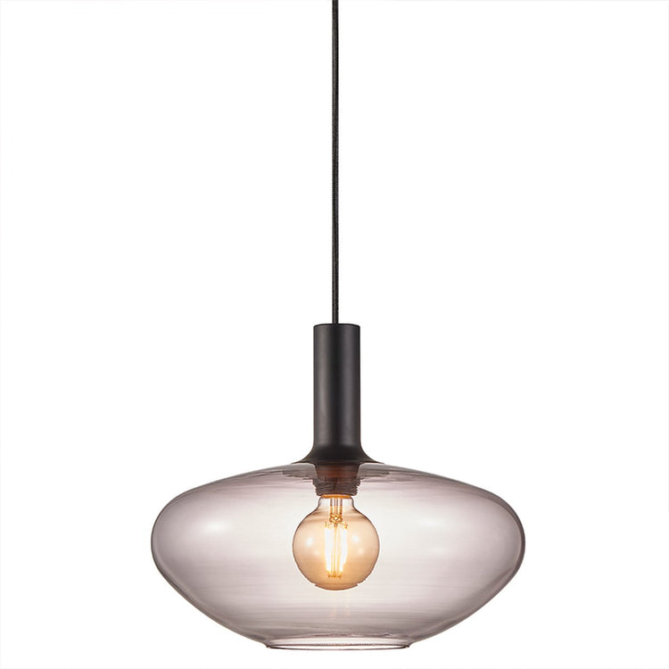 Nordlux alton 35-lampe suspendue-e27-verre fumé noir