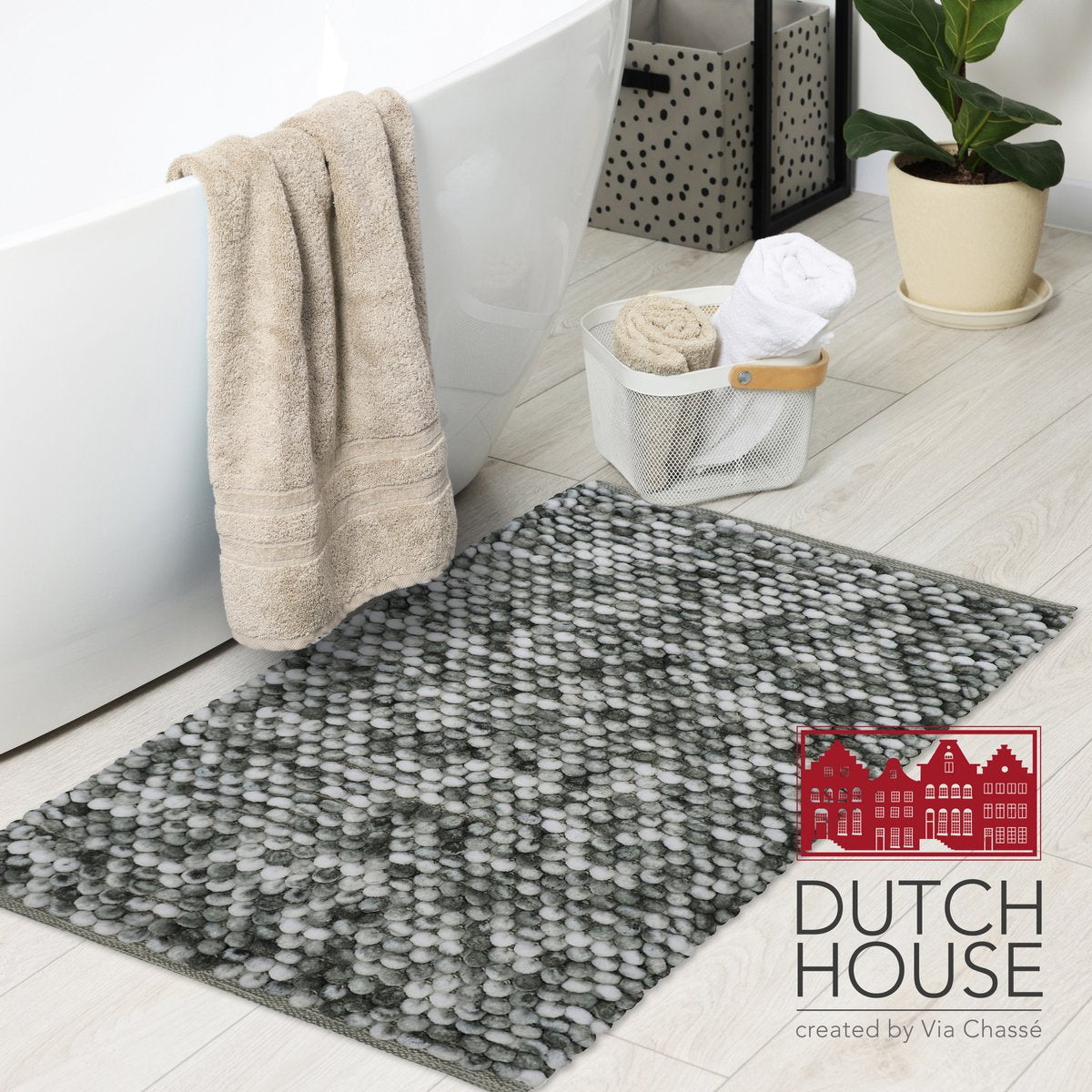 Badmat gris foncé 60x90cm caorle