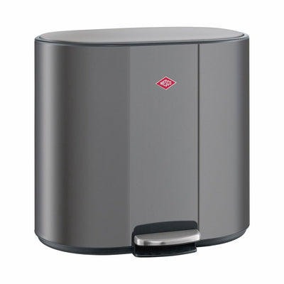 Wesco multicollector 3 poubelle tri des déchets (1x25 litres, 2x12 litres) | 49 litres | métal - graphite mat | poubelle à pédale avec fermeture amortie et filtre anti-odeurs