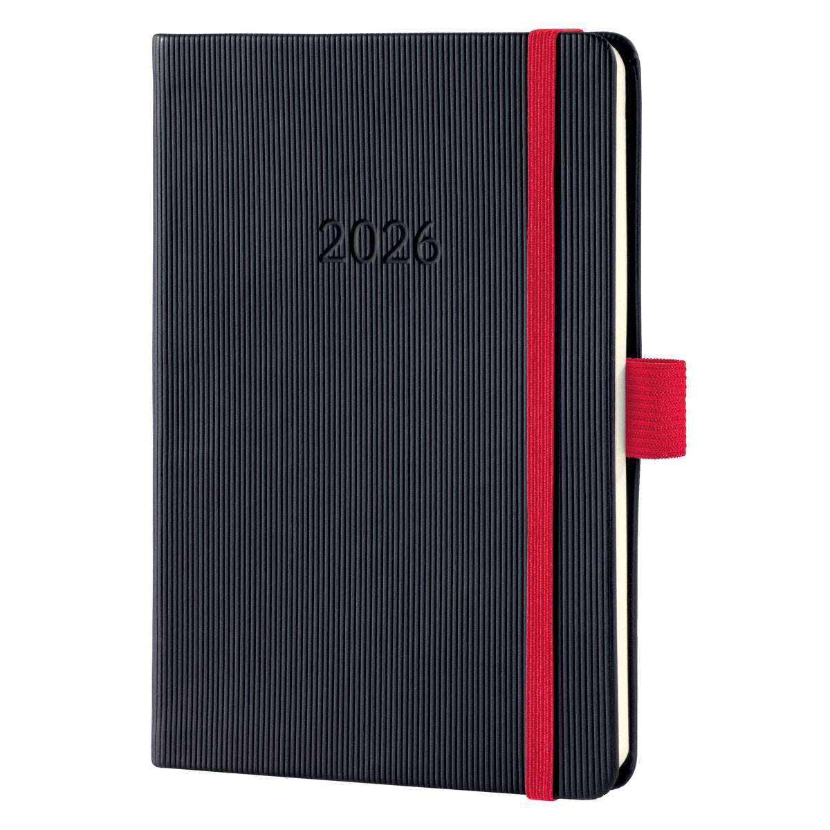 Agenda hebdomadaire Sigel 2026 conceptum - format a6 - noir rouge - couverture rigide - si-c2609