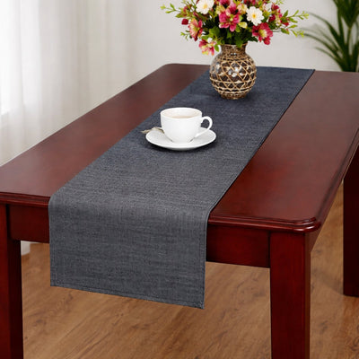 Arti casa chemin de table 35x150 cm - chemin de table gris foncé uni - chemin de table pour table à manger - décoration de table allongée - gris foncé