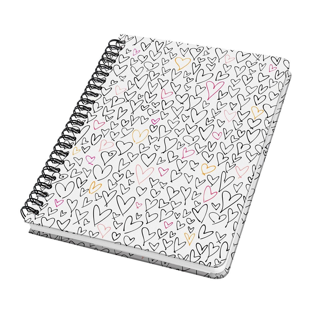 Cahier à spirale Sigel - jolie - couverture rigide - a5 - 120 pages - points - papier 100 grammes - coeurs sauvages - si-jn620