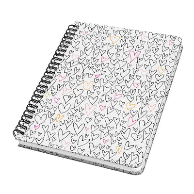 Cahier à spirale Sigel - jolie - couverture rigide - a5 - 120 pages - points - papier 100 grammes - coeurs sauvages - si-jn620